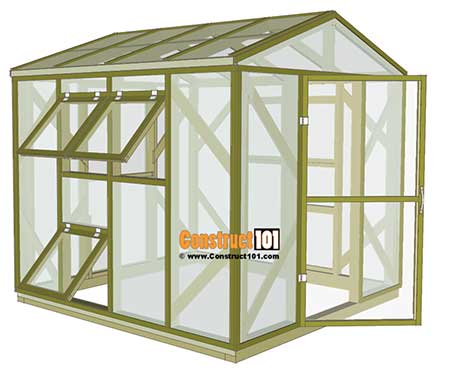 方形木制温室